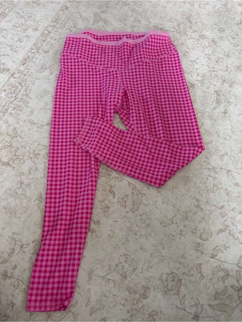 Pink Gingham Leggings